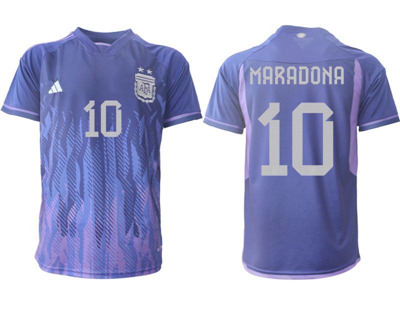 Men 2022 World Cup National Team Argentina away aaa version purple 10 Soccer Jersey